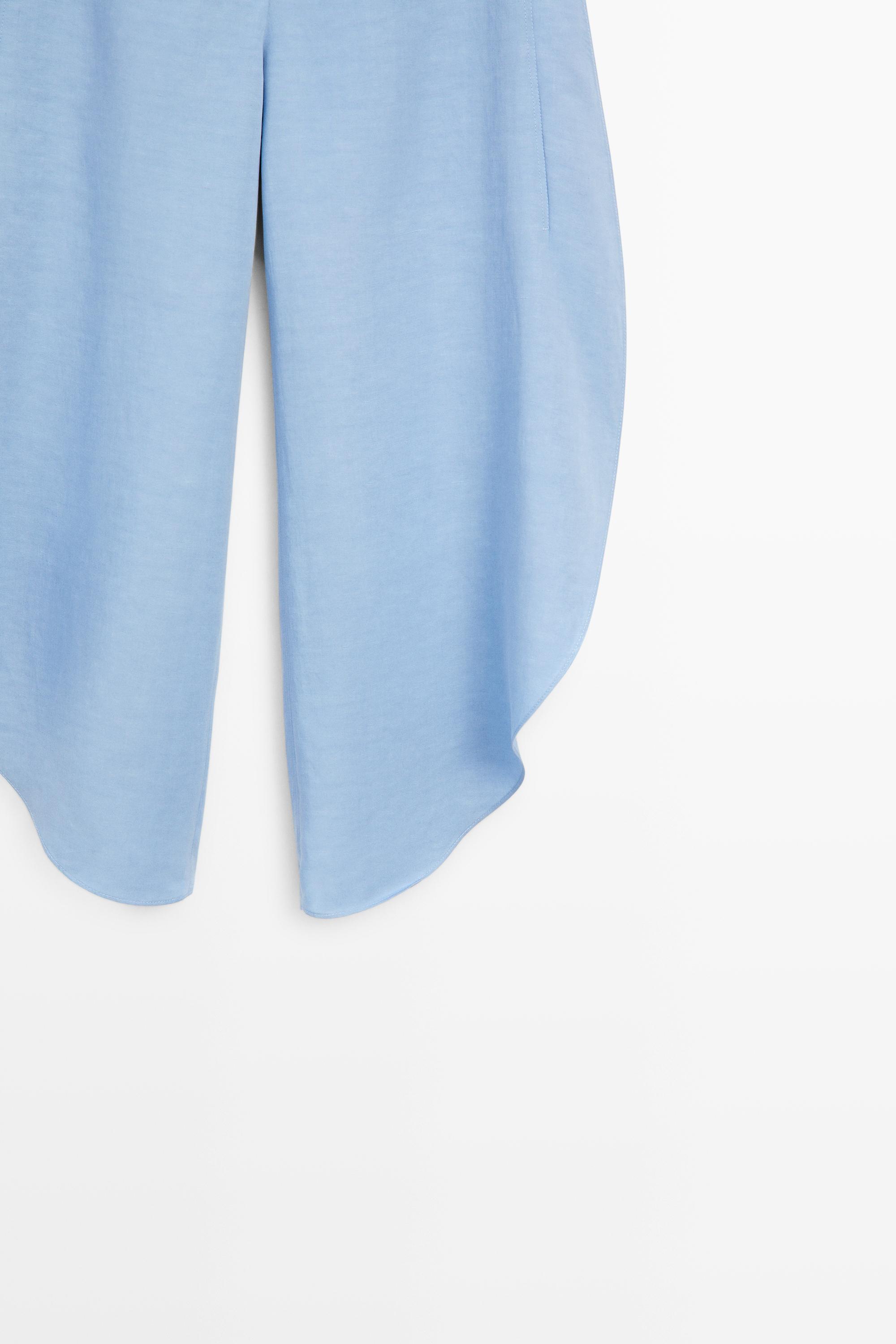 Voluminous flowing linen blend pants
